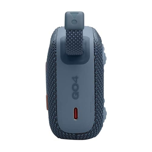 JBL GO 4, Enceinte Bluetooth ultra-portable, son JBL Pro, basses percutantes, 7 heures d'autonomie, fonction Playtime Boost, résistante à l'eau et à la poussière IP67, en bleu