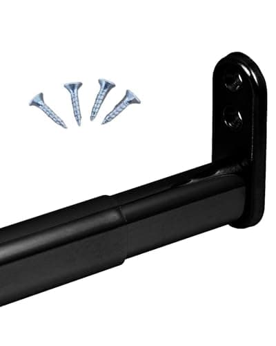 Gedotec Tringle à vêtements extensible | Barre d'armoire en métal télescopique réglable | Longueur 600-900 mm | Acier Noir Mat | Barre télescopique extensible pour garde-robe et niche | 1 Pièce