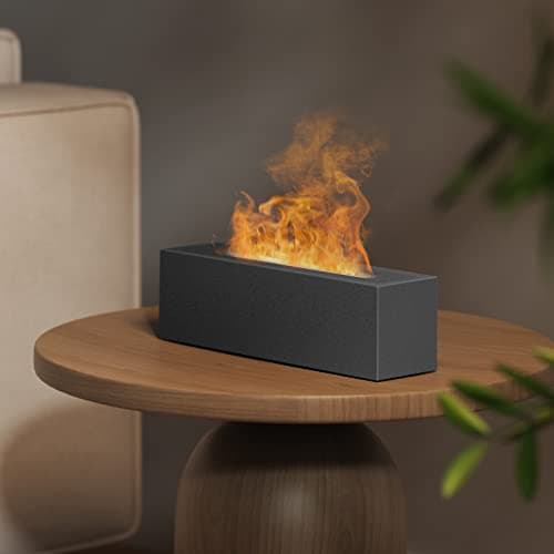 Diffuseur d'huiles Essentielles avec Lumière Effet Flamme, Ankrs Humidificateur d'huiles Essentielles 200ML, Diffuseur d'arômesà ultrasons 3 en 1, Lumière réglable, Arrêt Automatique, Aromathérapie