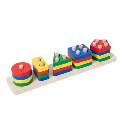 QHFlashbuy Jouets Montessori à Empiler et de Tri 1 2 3 Ans,20PCS Jouet Éducatif De Couleurs Et De Formes Différentes,Formes Géométriques Puzzles à Trier Les