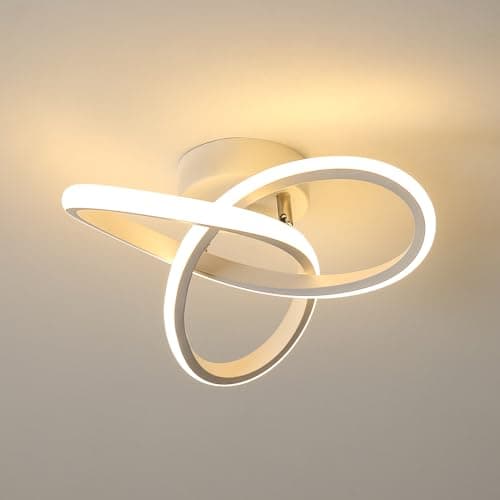 Osairous Plafonnier LED Moderne, 22W 2500LM Lampe de Plafond Blanc Chambre, Luminaire Plafonnier Cuisine en Aluminium pour Balcon Salon Couloir, Blanc Chaud 3000K, Dia 25cm