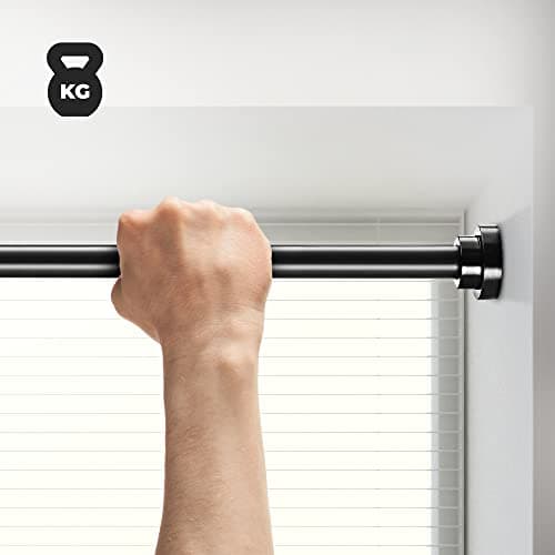 ACAZA - Tringle Rideau Extensible de 125 à 220 cm - Sans percage - Autobloquante - Tringle Telescopique sans Percage - Noir