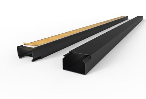 CILSON WDK4025SS 2700270 Lot de 10 goulottes de câbles autocollantes 40 x 25 mm x 10 m Noir – 1 m / 1000 mm – Utilisation polyvalente, volume supplémentaire pour câbles