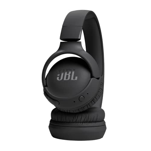 JBL Tune 520BT, casque audio sans fil, léger et confortable, Bluetooth 5.3, autonomie jusqu'à 57 h, charge rapide, son JBL Pure Bass, noir