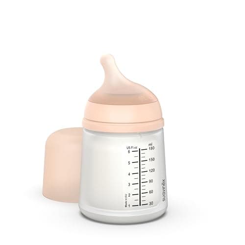 Suavinex, Biberon Anti Colique Zero Zero, avec Tétine Débit Lent (S), pour Bébés +0 Mois, Biberon Nouveau-né, Idéal pour l'Allaitement Mixte, Tétine Imitant le Sein, 180 ml