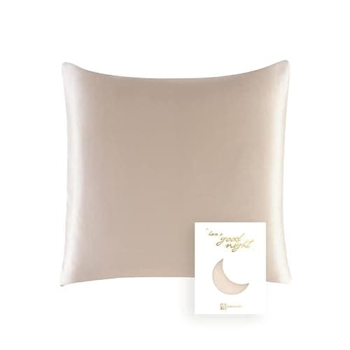 townssilk Housse de coussin double face, 65 x 65 cm, 100 % soie de mûrier pure, 82,46 g/m2 (19 mommes), convient pour la peau et les cheveux, avec fermeture éclair cachée, 600 fils, taupe