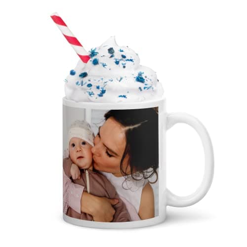selfiemania - Un mug personnalisé avec 2 photos - personnalisable avec vos photos -cadeau personnalisé - Cadeau d'Anniversaire, souvenir, naissance, collègue