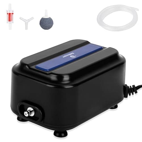 fishkeeper Pompe à air d'aquarium silencieuse, Pompe à air Monobloc 2,5W pour Aquarium de 220L sous, débit d'air 150LPH