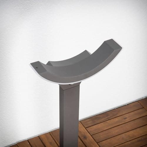 LED Luminaire extérieur Half (Moderne) en Noir Aluminium (1 lampe,à), Borne lumineuse, luminaire pour socle