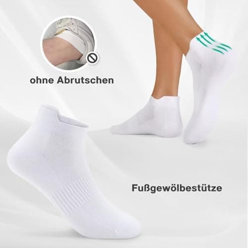 YouShow 10 Paires Chaussettes Homme Femme, Basses Coton Courtes Chaussettes Basses, Sport Respirant Antiderapante Socquettes Blanc 39-42