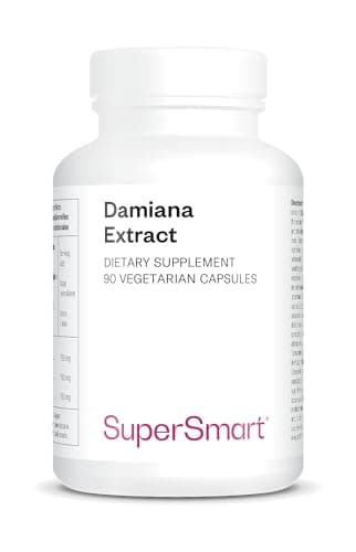 Supersmart - Extrait de Damiana - Un extrait naturel de feuilles de Damiana pour aider à raviver la flamme du désir - Aide à réduire l'appréhension et le stress | 90 Capsules Végétariennes
