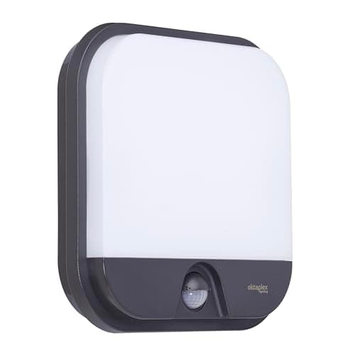 oktaplex lighting Cera Lampe murale d'extérieur avec détecteur de mouvement IP54 3000 K blanc chaud 1850 lm Anthracite 19,5 W 230 V