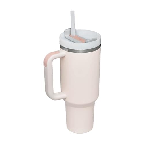Stanley Quencher H2.0 FlowState Mug Isotherme avec Paille 1.2L - Froid Pendant 11 Heures - Glacé Pendant 48 Heures - Thermos Lavable au Lave-Vaisselle - Gourde Isotherme Sans BPA - Rose Quartz