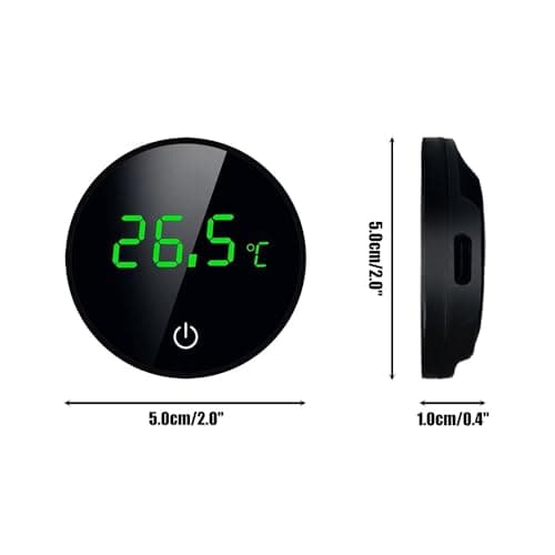 Thermomètre Numérique pour Aquarium,Thermomètre Sans Fil À Coller USB LED avec Boutons Tactiles °C/°F pour Poisson,Tortue Ou Mesure de la Température Aquatique