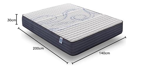 NATURALEX - Matelas 140x200 cm - Perfect Dream - Très Épais 30 cm - Mousse à mémoire de Forme et Blue Latex - Thermorégulateur - 7 Zones de Confort - Ferme - Réversible - Respirant - Très Durable