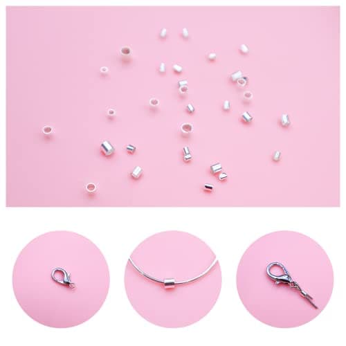 3153 Pièces Perles a Ecraser, Perles a Ecraser pour Bijoux Perles a Sertir Intercalaire en Laiton Perle a Ecraser pour Colliers Bracelet La Fabrication de Bijoux, Bijoux de Bricolage ou Artisanat