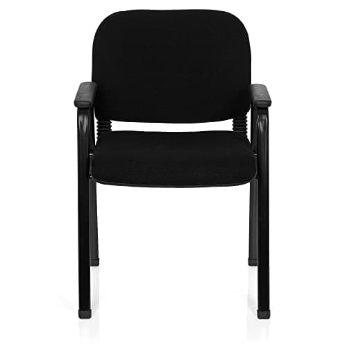 hjh OFFICE 704340 XT 650 Chaise de conférence rembourrée et empilable en Plastique et métal Noir 84 x 55 x 42 cm