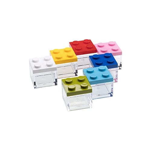Omada Design Boîte type brique en plexiglas (48 Pcs) transparent 5X5X5 cm, pour mariages, confirmations, fêtes de communion, baptême et remise des diplômes, fabriquée en Italie, Rouge