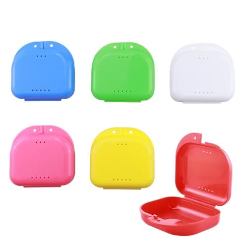 6 Pcs Boite appareil dentaire, Boite a dentier,Boite gouttiere dentaire,Mince Boîtes de Dentier,Boîtes de Rangement pour Prothèse Dentaire,Pour Prothèses,Gouttières et Protecteurs Dentaires