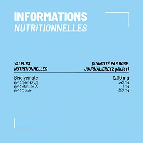 Nutripure | Magnésium Bisglycinate + Taurine & Vitamine B6 | Haute Absorption & Concentration | Anti-Fatigue | 100% Vegan | 60 gélules végétales | Cure de 1 mois | Made in France