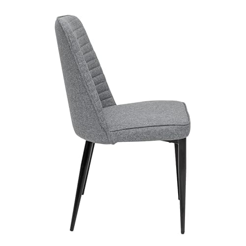 MINCETA Lot de 2 chaises de salle à manger, modernes, avec dossier rembourré, en tissu et lin, pour cuisine, salle à manger, grises