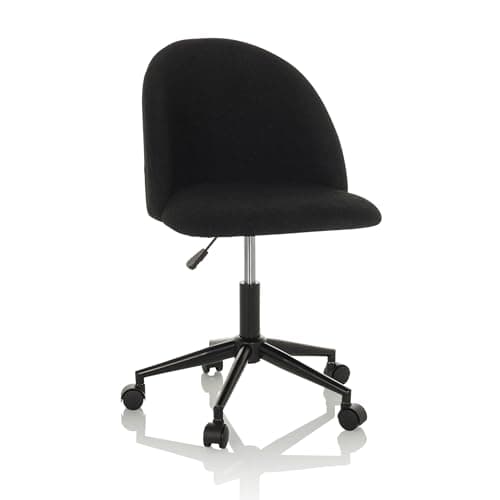 hjh OFFICE Chaise de Bureau Design SOLAO TED B Tissu Teddy, Chaise de Bureau réglable en Hauteur, rembourrée, Noir 645066
