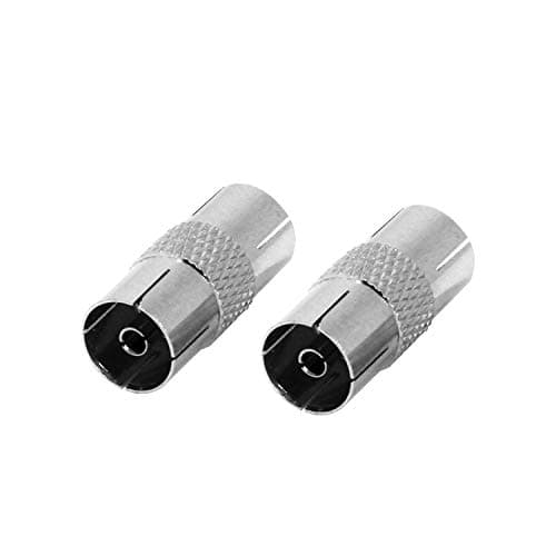 Coupleur coaxial aérien TV PAL RF Femelle vers Femelle - Lot de 2 - pour KY/SkyHD, Virgin,TV, VHS ou lecteurs DVD avec coupleurs. (Lot de 2)