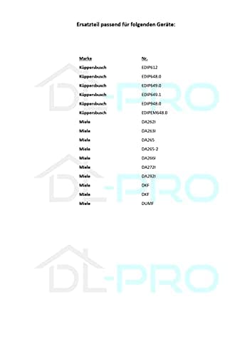 DL-pro Filtre à charbon actif pour hotte aspirante Miele 4114503 DKF4 Küppersbusch 501097 KFIP Zub.564