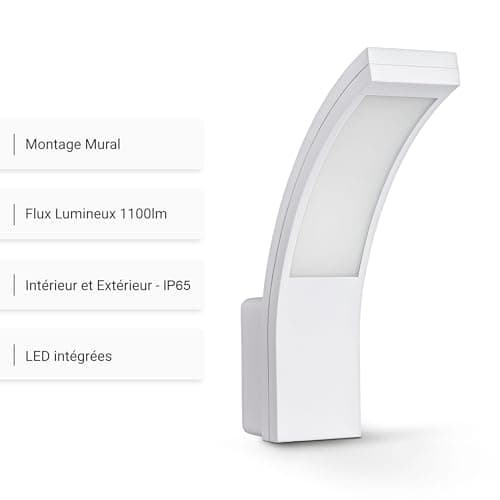 SEBSON LED Luminaire Exterieur Mural - Lot de 2 - Eclairage Exterieur Blanc 15W 1100lm 5800K - IP65 Applique Murale - 250x176x65mm