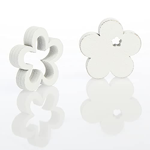 com-four® Ensemble de 128 pièces décor dispersé - Papillons, cœurs et Fleurs en Bois dans Plusieurs Motifs - décoration dispersée en Bois pour la décoration (128 pièces Coeur Fleur Papillon)