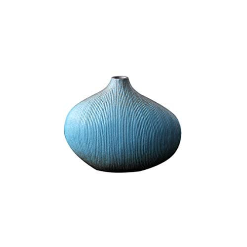 Maya Star Ikebana Vase japonais en céramique pour arrangement de fleurs Bleu