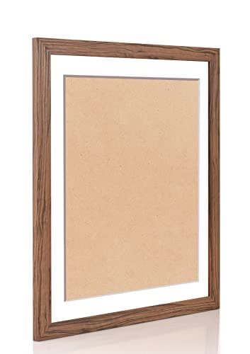 Cadre photo SD avec passe-partout – Cadre photo en noyer de 30 mm de large – Dimensions extérieures passe-partout 40 x 50 cm – Pour taille d'image 30 x 40 cm – Cadre avec verre acrylique