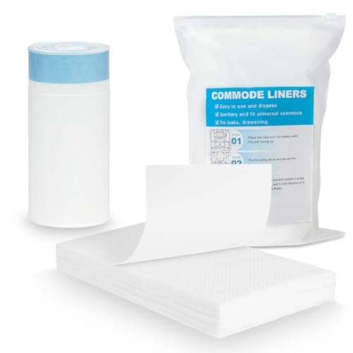 ACWOO Sac Hygiénique Pour Chaise Percée, 20Pcs 53 * 40cm Doublures De Chaise Percée De Chevet Avec 20Pcs Coussinets Absorbants Jetables Pour Chaise Percée, Chaise Percée Super Absorbants