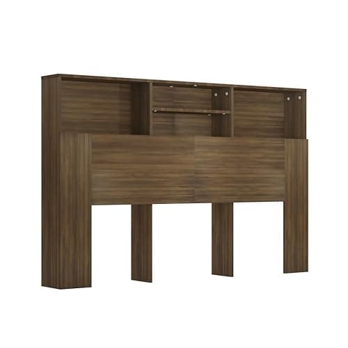 Coavain Tete de Lit 160 cm Tête de Lit Bois avec Rangement chêne Marron 160x19x103,5 cm
