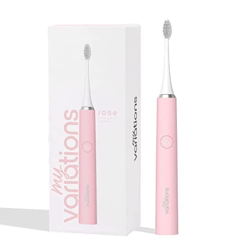 My Variations - Brosse à Dents Électrique Sonique - Rechargeable - 1 Mois de Batterie - 5 Modes de Brossage - Minuteur de 2 Min Intégré - 1 Manche et 1 Brossette (Rose)
