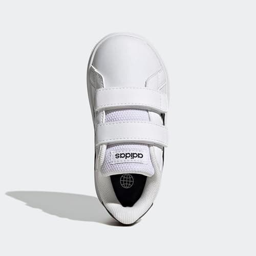adidas Mixte bébé Grand Court Lifestyle Hook and Loop Shoes, Cloud White/Core Black/Core Black, 27 EU