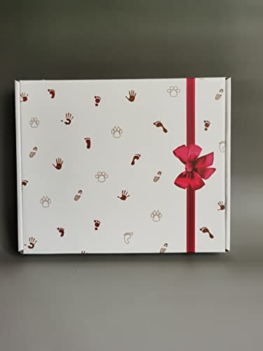 Meilo Cadre photo d'argile d'empreinte de main, cadre en bois et verre acrylique, cadeau de kits de moulage et d'impression pour baptême de bébé(wood-2823)