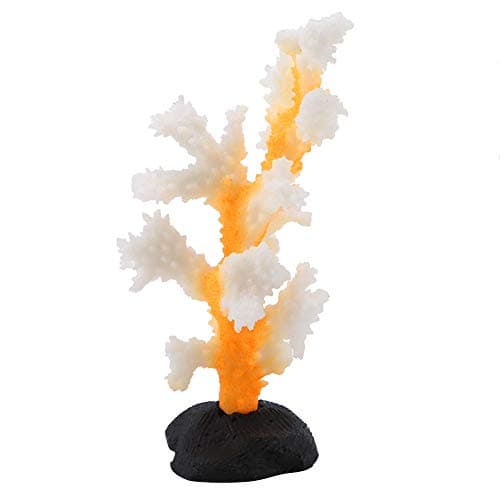 Smandy Corail Artificiel, Corail Lumineux de Silicone d'usine de Simulation pour la décoration de réservoir de Poissons Ornements d'aquarium(Jaune)