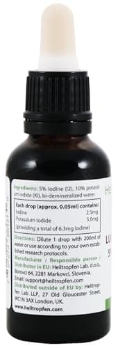 Solution iodo-ioduree | 5% Solution de Lugol 30 ml | 15% Formulation liquide | Fabriqué avec 5 pour cent d'iode et 10% d'iodure de potassium | qualité pharmaceutique | Heiltropfen®