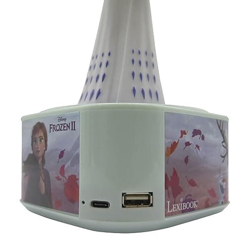 Lexibook Enceinte Frozen, Figurine Lumineuse, Bluetooth 5.0, Port USB Type C, BTD80FZ, Bleu et/ou Blanc