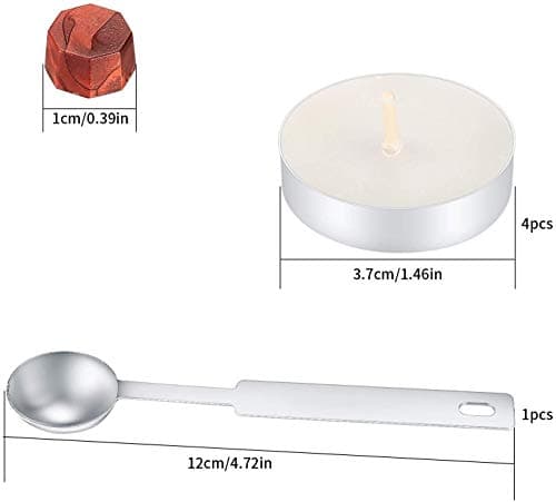 Kit de Cire pour Xceau,240 PCS Perles de Cire à Cacheter PCS+2 Bougie de Thé Blanc+1 Cachetage d'octogone de Cuillère Sceau Cire pour Cachet de Cachet de Cire Rouge