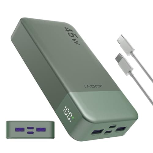 JUOVI Batterie Externe Charge Rapide, Batterie Externe 45w, Power Bank 20000mah, Batterie Externe USB C Charge, PD et QC Charge 4-Ports, avec Affichage LED pour Laptop, Samsung iPhone 16 15 Pro