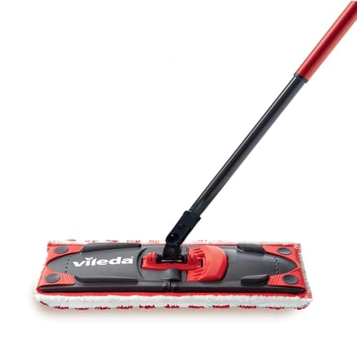 Vileda Utramax Kit Complet Balai et Seau-essoreur, Ensemble de balais à Plat avec Seau, et Housse en Microfibre, Retire Plus de 99% des bactéries avec de l'eau, Vileda Love it Clean