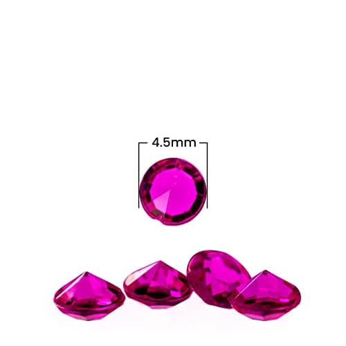 WedDecor 4.5mm Vert Pomme Décorations de Table Acrylique Diamant Cristaux Confettis pour Décoration de Mariage, Vase Remplisseur, Table Centerpiece, 2000 Pièces - Rose Vif, 4.5mm