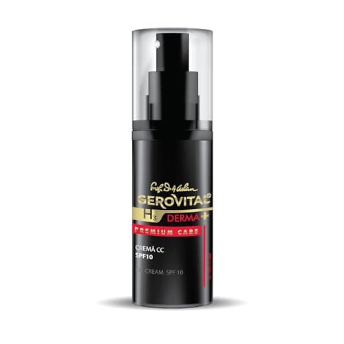 CC Crème avec FPS 10 pour le Visage, Teinte Moyenne Adaptable à la Peau, Hydrate, Couvre les Imperfections, Uniformise, 30 ml, Gerovital H3 Derma+ Premium Care