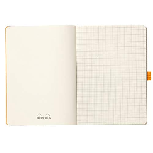 RHODIA 117773C - Carnet Souple Bullet Journal Goalbook Coquelicot - A5 14,8 x 21 cm - Petits Carreaux - 240 pages - Papier Clairefontaine Ivoire 90 g/m - 2 Rubans - Couverture Simili Cuir