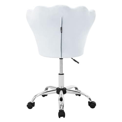 ML-Design Chaise de Bureau en Velours, Bleu Clair, Design Coquillage, Fauteuil Rembourrée, Dossier Ergonomique, Réglable en Hauteur, Pivotante avec 5 roulettes, Siège de Travail pour Salon, Chambre