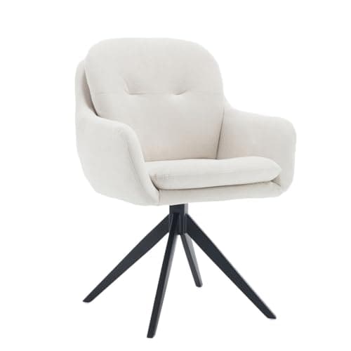 Wahson Chaise de Bureau en Chenille Fauteuil de Bureau pour Chambre Rotation à 360°, Chaise Bureau Erconomique avec Pieds en Métal, Chaise Pivotante, Beige