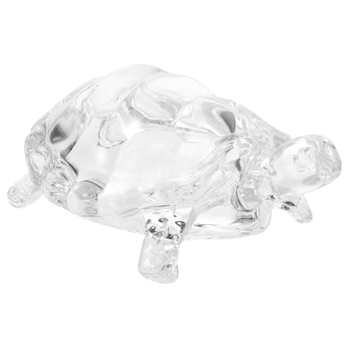 CRAFTHROU 1Pc Tortue Ornement Verre Tortue Figurine Cristal Tortue Parure Fengshui Ornement Verre Tortue Statue Verre Artisanat Tortue Artisanat Parure De Maison Tortue Parure