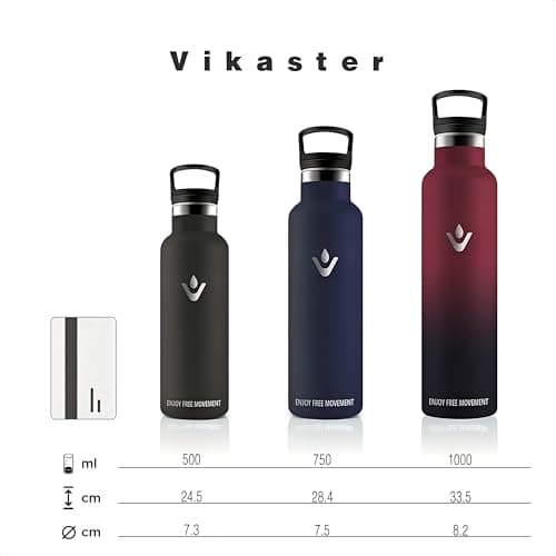 HoneyHolly Gourde Isotherme 1L, étanche sans BPA, Gourde Isotherme, Double Paroi, Bouteille Isotherme, 18/8 Acier Inoxydable, Gourde INOX, Bouteille d'eau pour Sport, Randonnée, École, Bureau